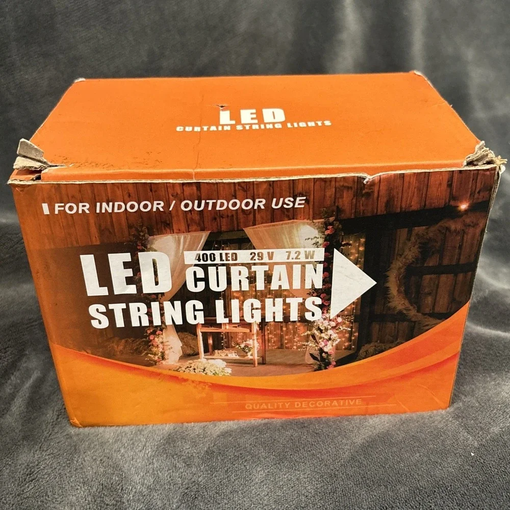 Christmas Outdoor Lights String 400‎ Led Curtain 26.2ftx3.3ft